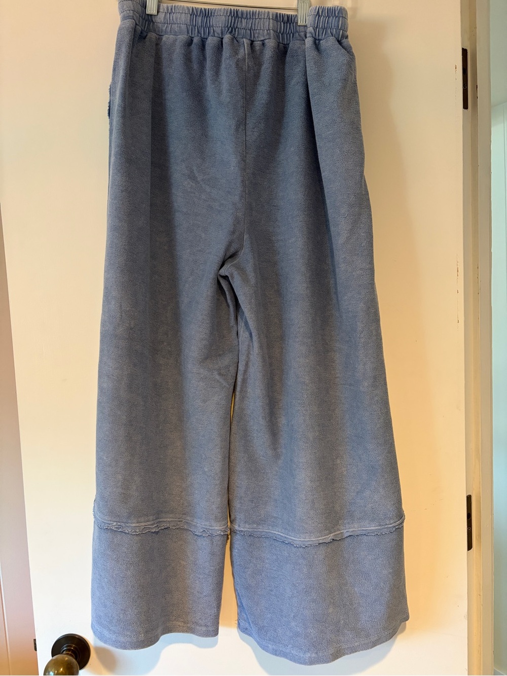 easel Light Blue Terry Wide-Leg Sweatpants - Picture 2 of 3